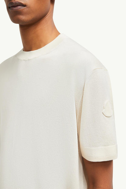 Moncler Silk & Cotton T-Shirt White White