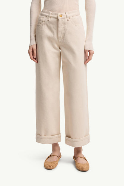 Moncler Cropped Jeans White Ivory White Ivory