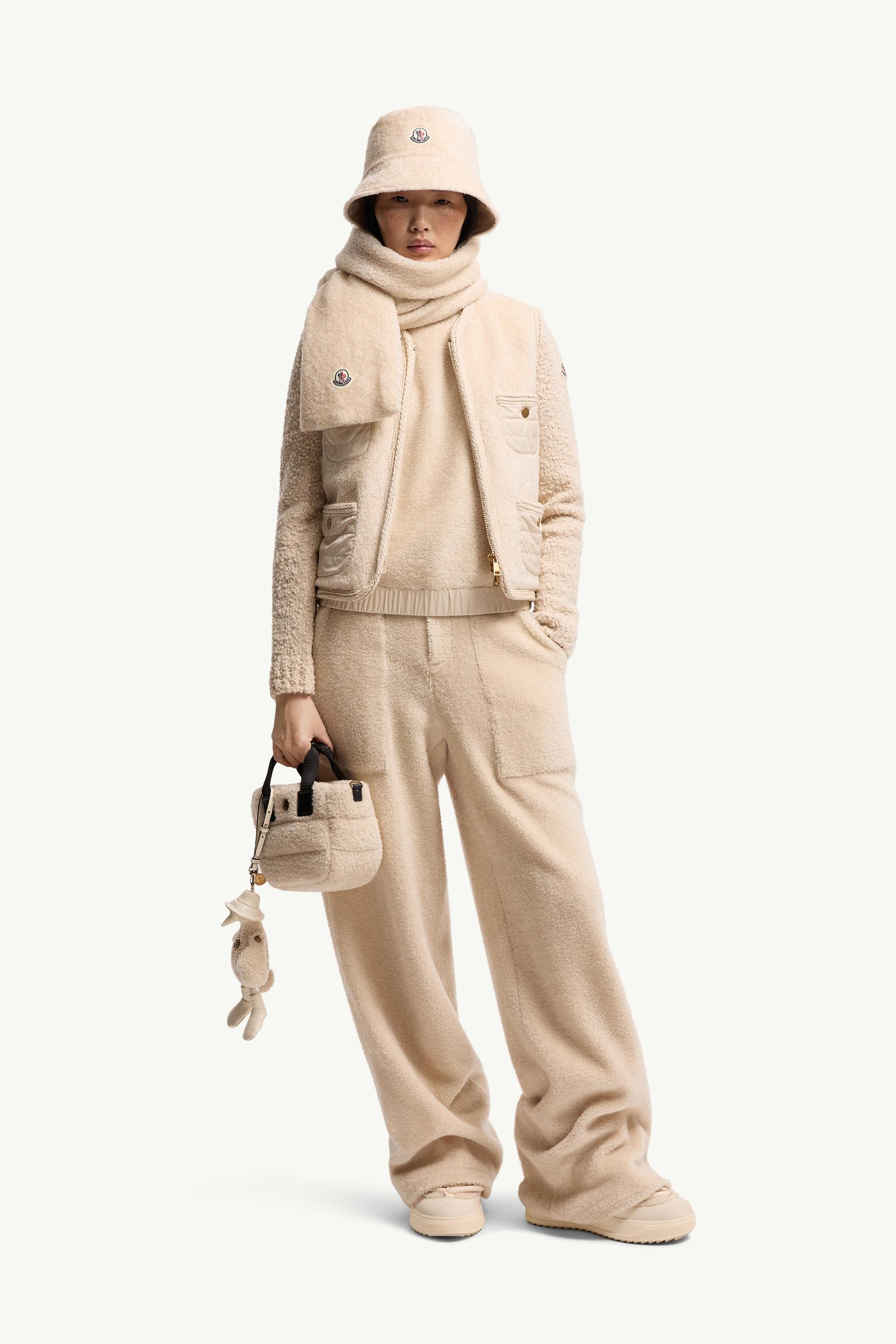 Moncler Teddy Wide Leg Pants White Ivory White Ivory