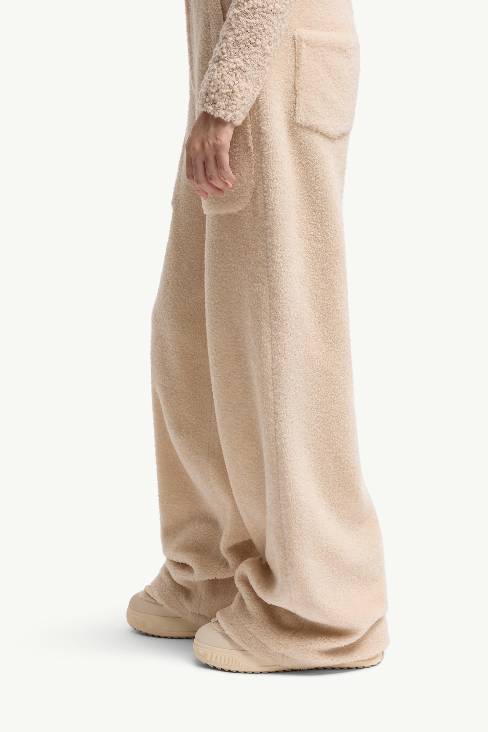 Moncler Teddy Wide Leg Pants White Ivory White Ivory