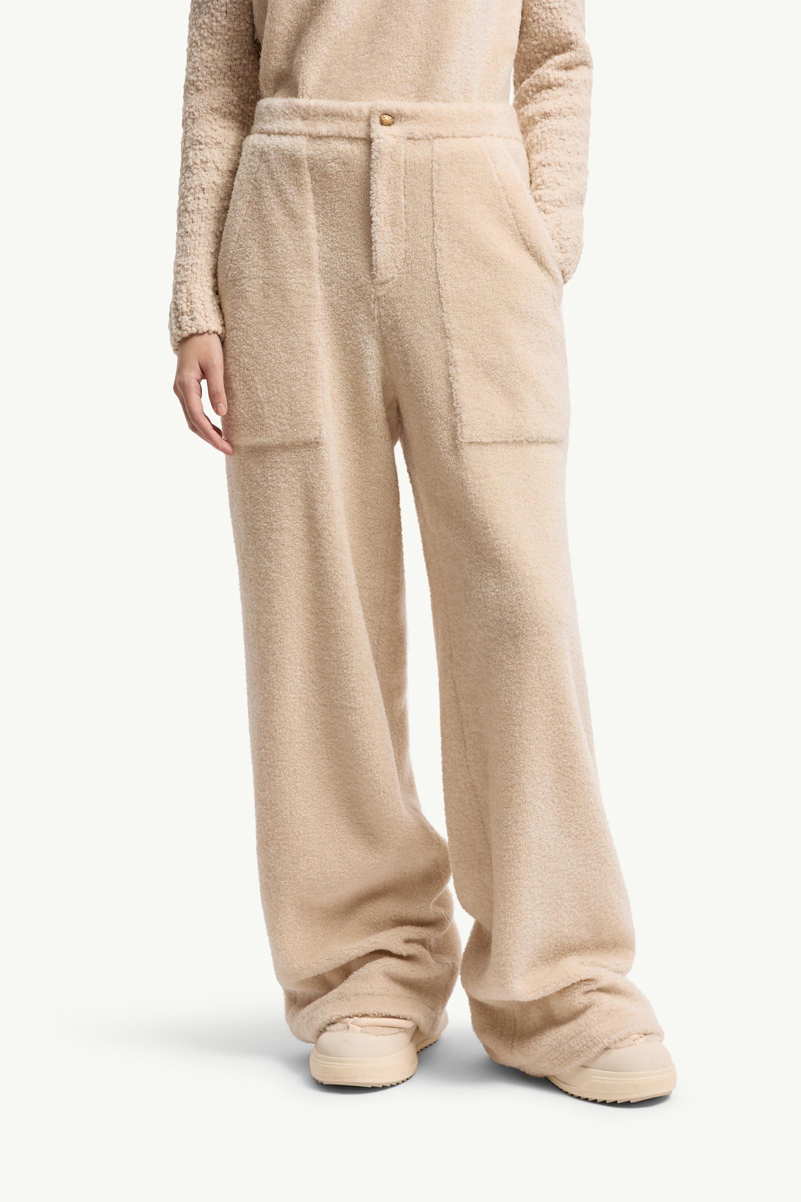 Moncler Teddy Wide Leg Pants White Ivory White Ivory