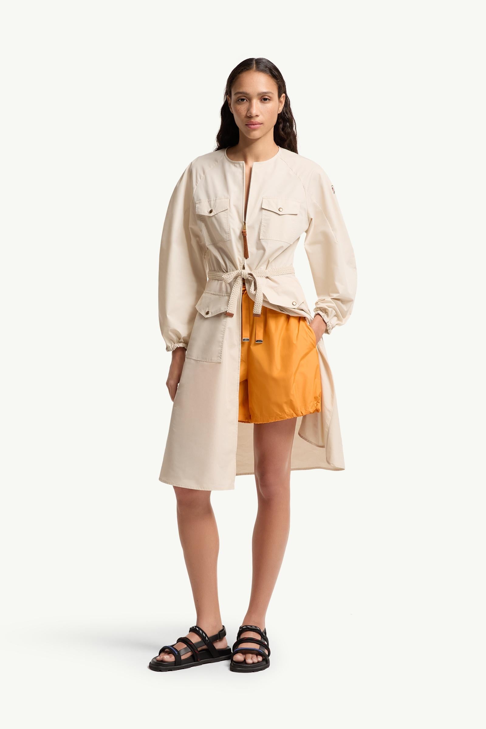 Moncler Logo Patch Taffeta Shorts Yellow Yellow