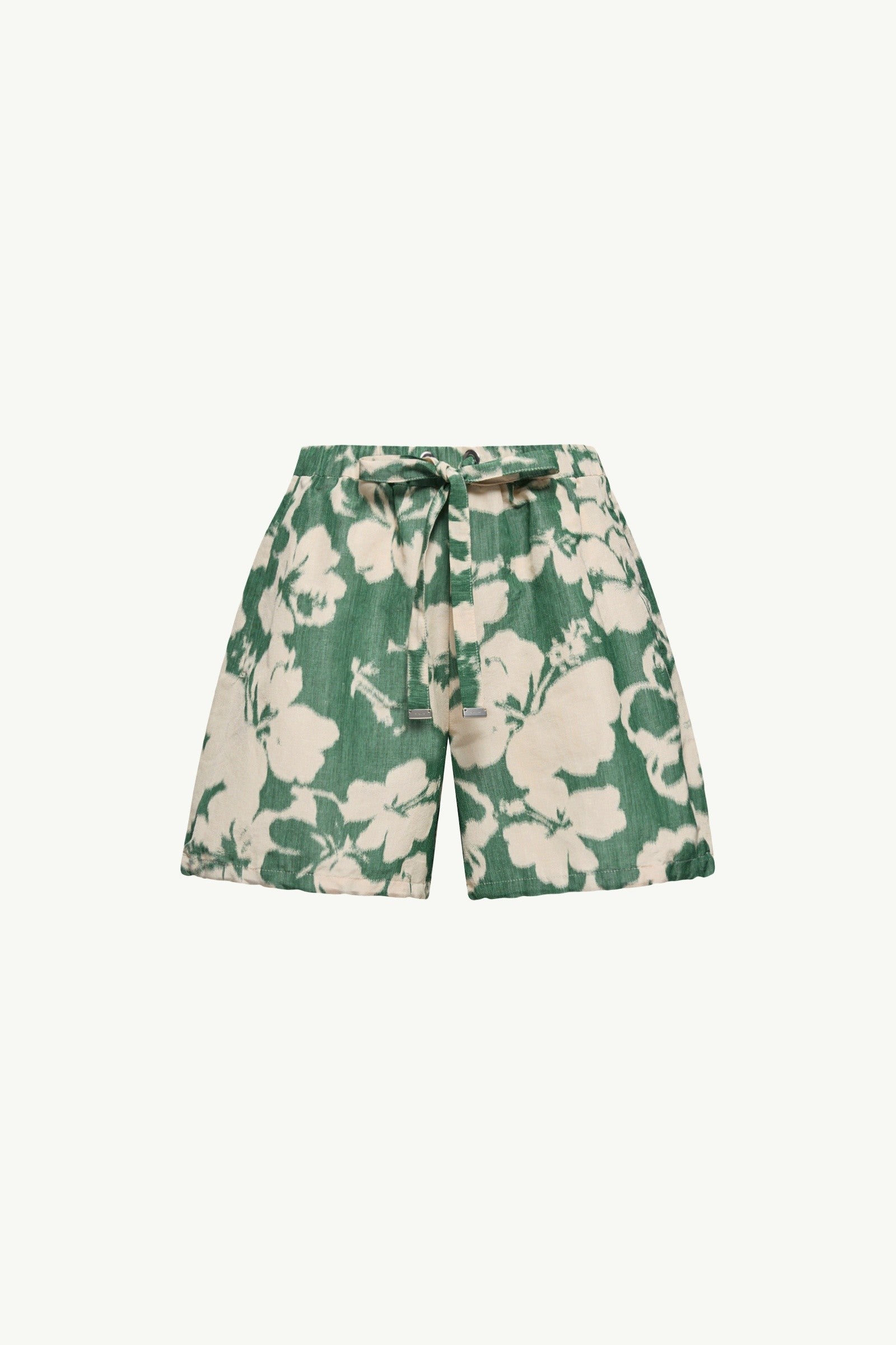Moncler Floral Print Chiné Shorts Beige & Green Beige & Green