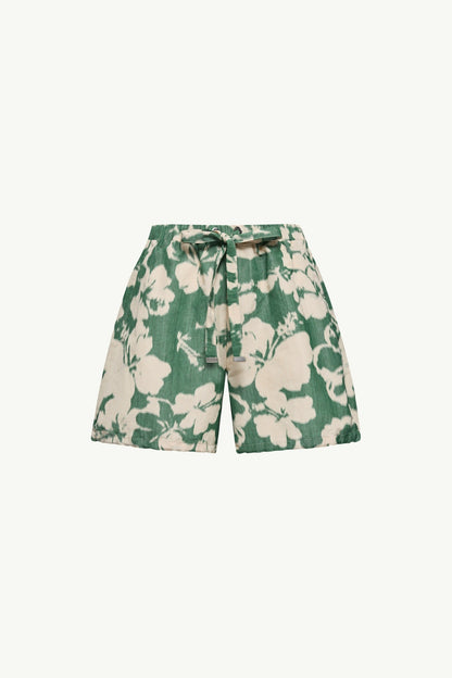 Moncler Floral Print Chiné Shorts Beige & Green Beige & Green