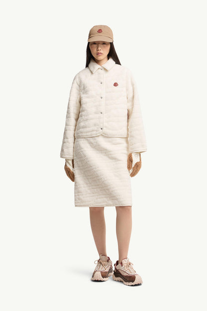 Moncler Teddy Knee-Length Padded Skirt White White