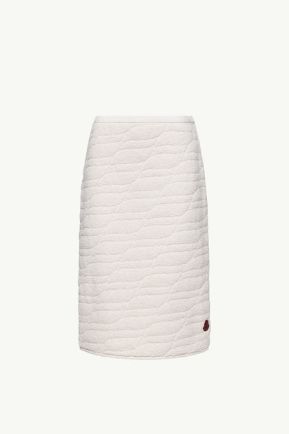 Moncler Teddy Knee-Length Padded Skirt White White