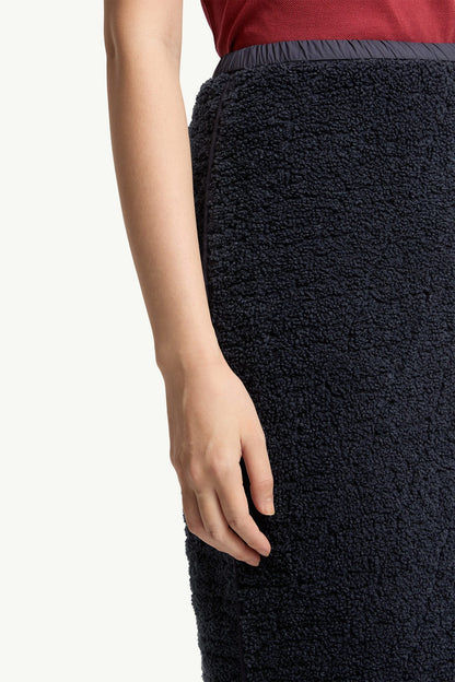 Moncler Teddy Knee-Length Padded Skirt Navy Blue Navy Blue