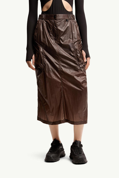 Moncler Cargo Midi Skirt Brown Brown