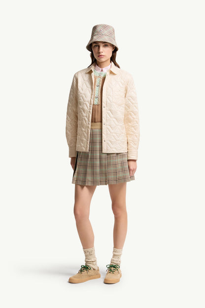 Moncler Diamond-Quilted Padded Shirt Jacket White Ivory White Ivory