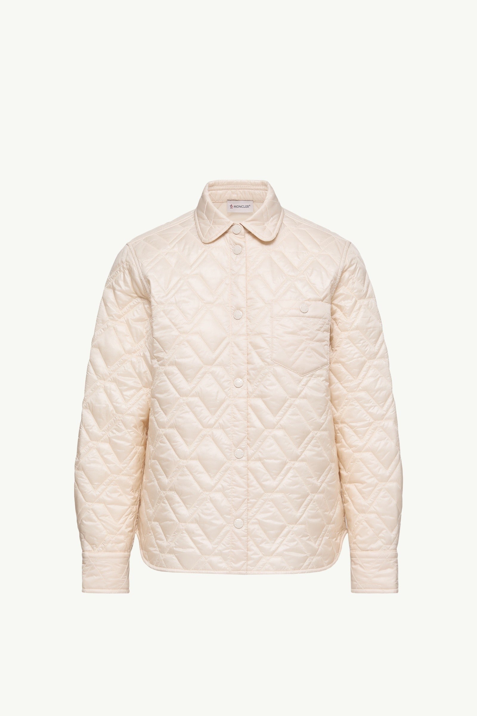 Moncler Diamond-Quilted Padded Shirt Jacket White Ivory White Ivory
