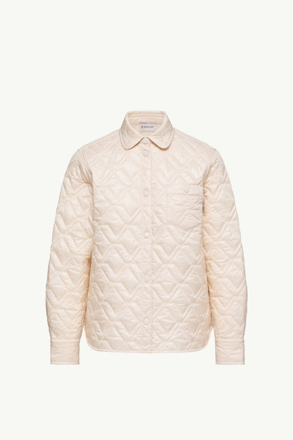 Moncler Diamond-Quilted Padded Shirt Jacket White Ivory White Ivory