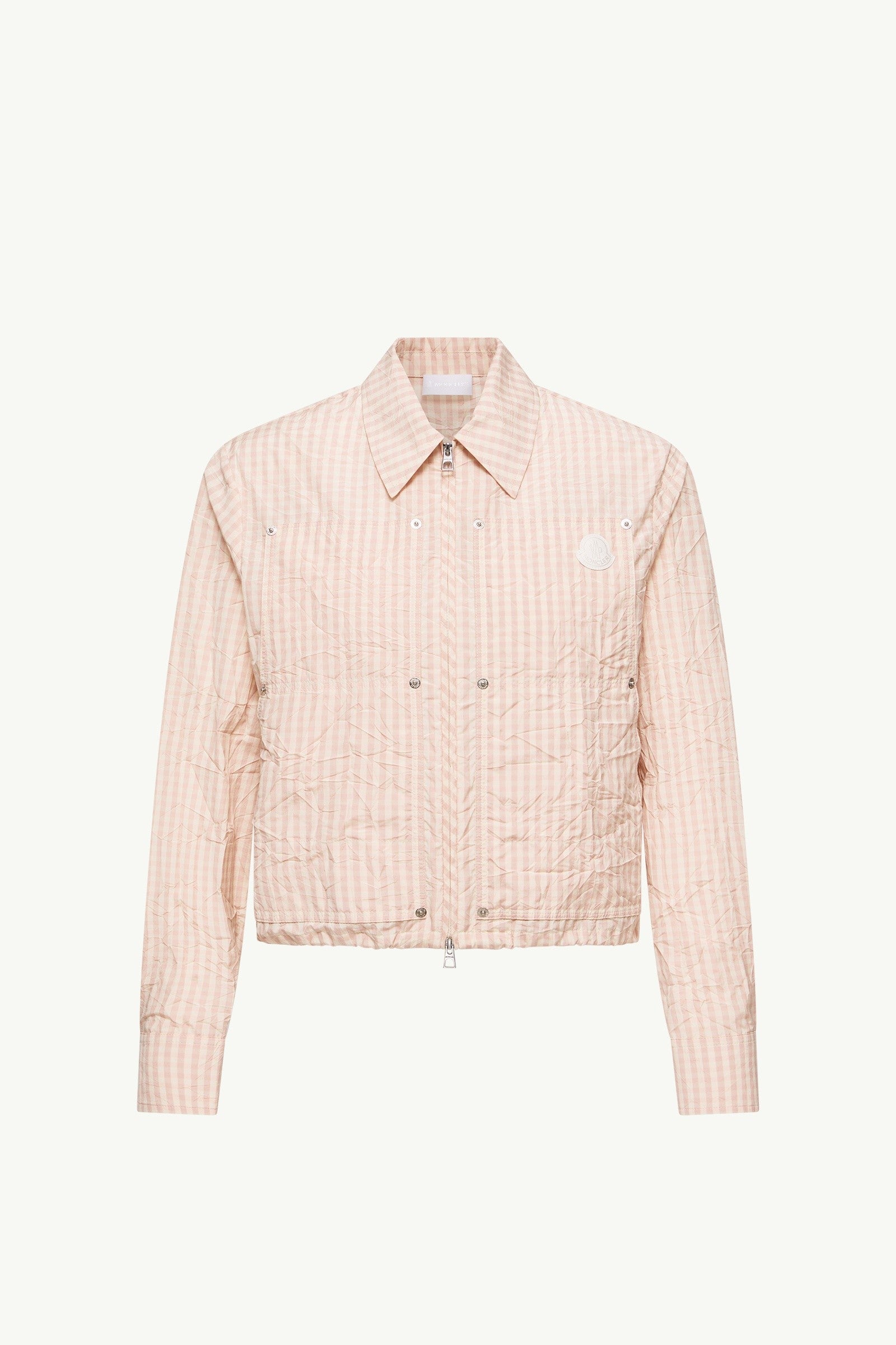 Moncler Vichy Cotton Blend Shirt Light Pink Light Pink