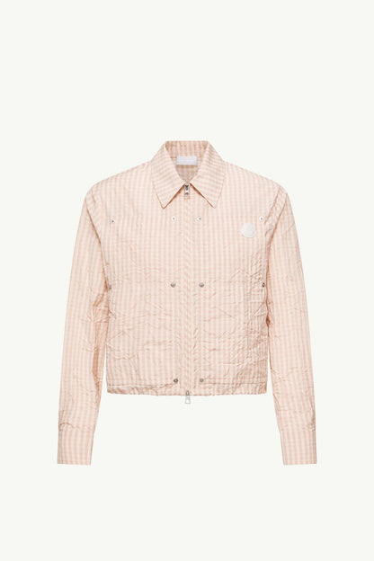 Moncler Vichy Cotton Blend Shirt Light Pink Light Pink