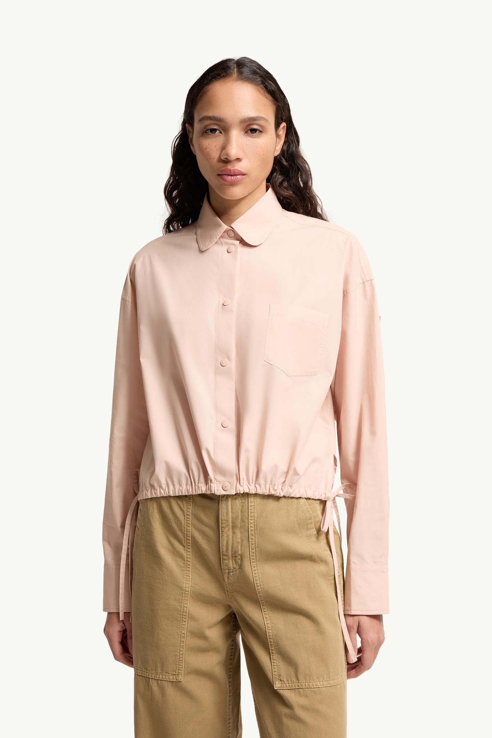 Moncler Cotton Poplin Long Sleeve Shirt Pink Pink