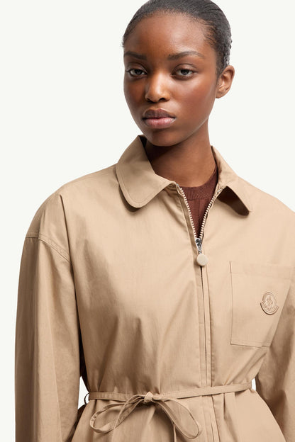 Moncler Cotton Poplin Zip-Up Shirt Jacket Beige Beige