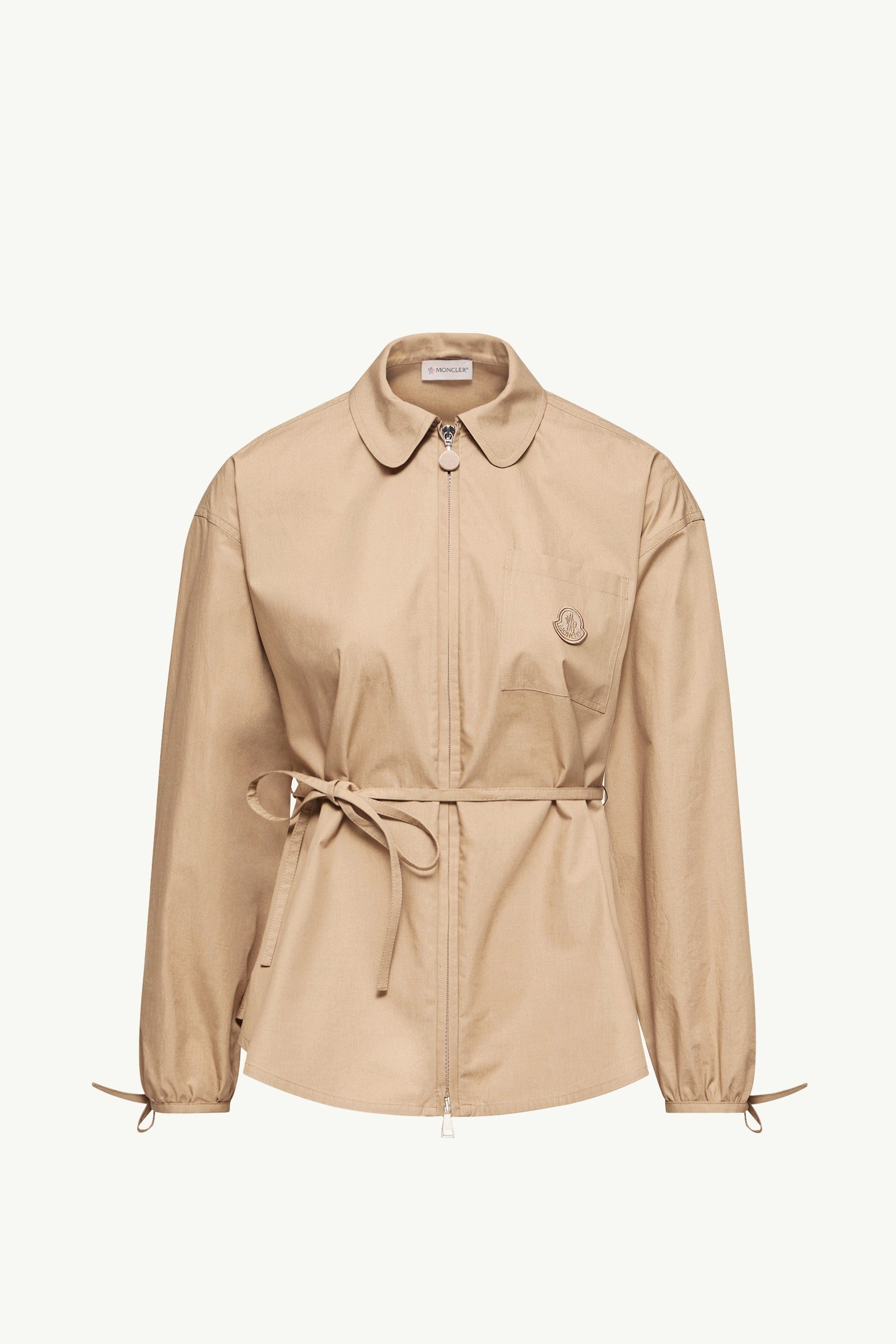 Moncler Cotton Poplin Zip-Up Shirt Jacket Beige Beige