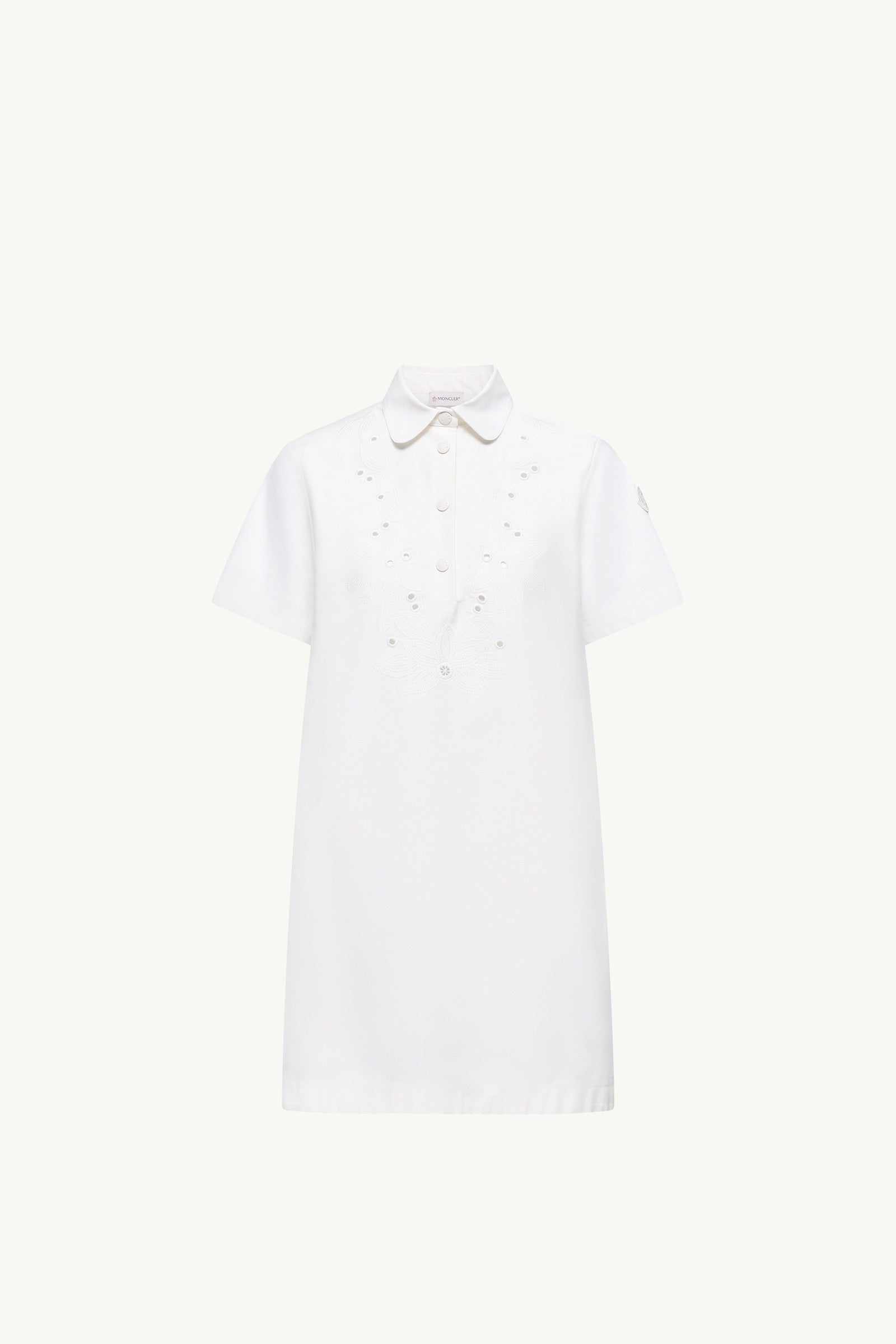 Moncler Embroidered Shirt Dress White White
