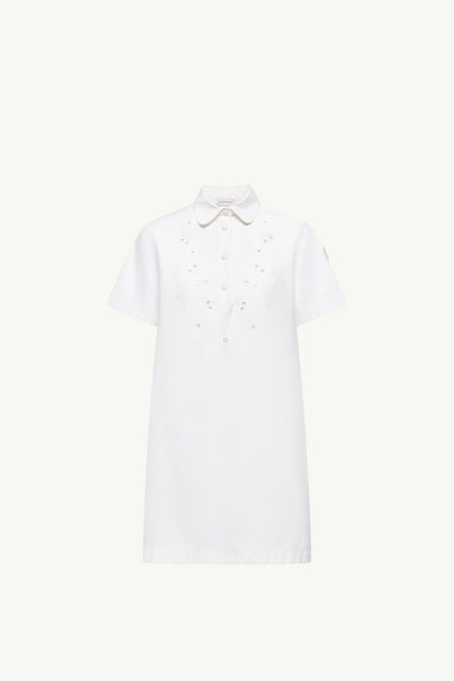 Moncler Embroidered Shirt Dress White White