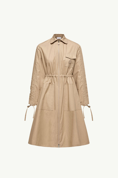 Moncler Cotton Poplin Shirt Dress Beige Beige