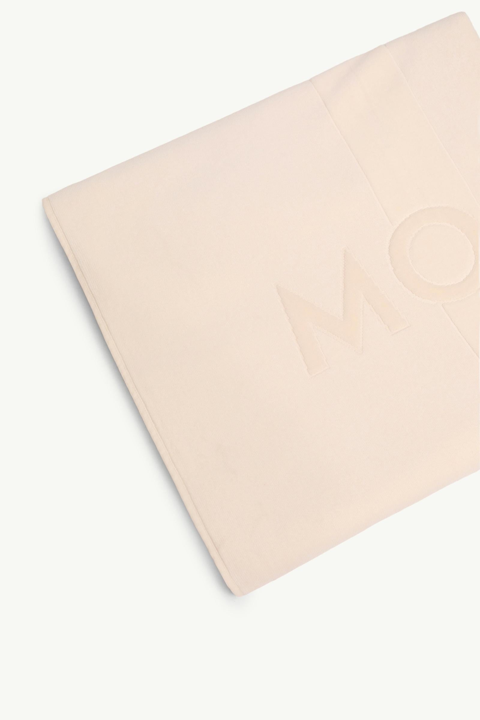 Moncler Logo Cotton Beach Towel Light Beige Light Beige
