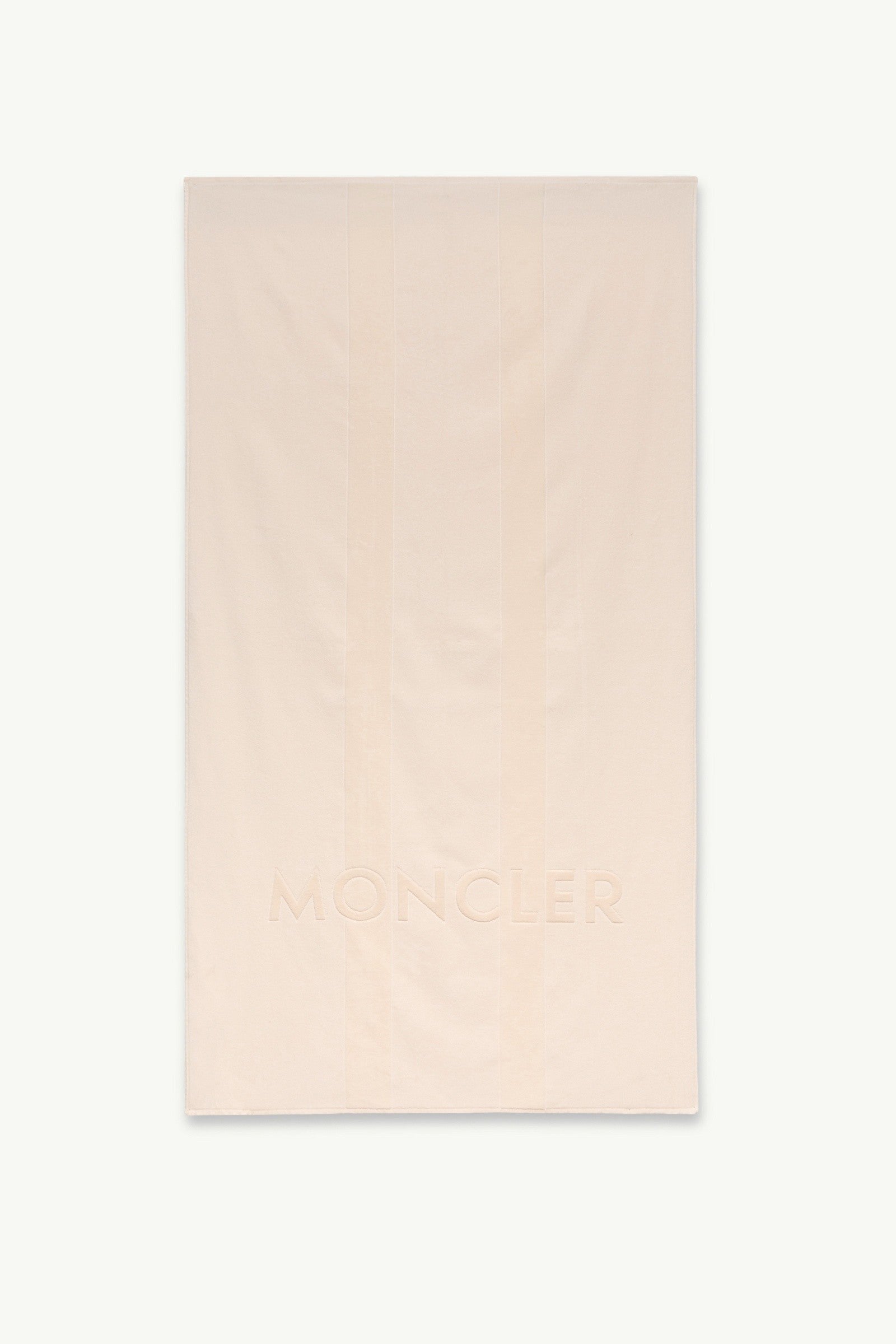 Moncler Logo Cotton Beach Towel Light Beige Light Beige