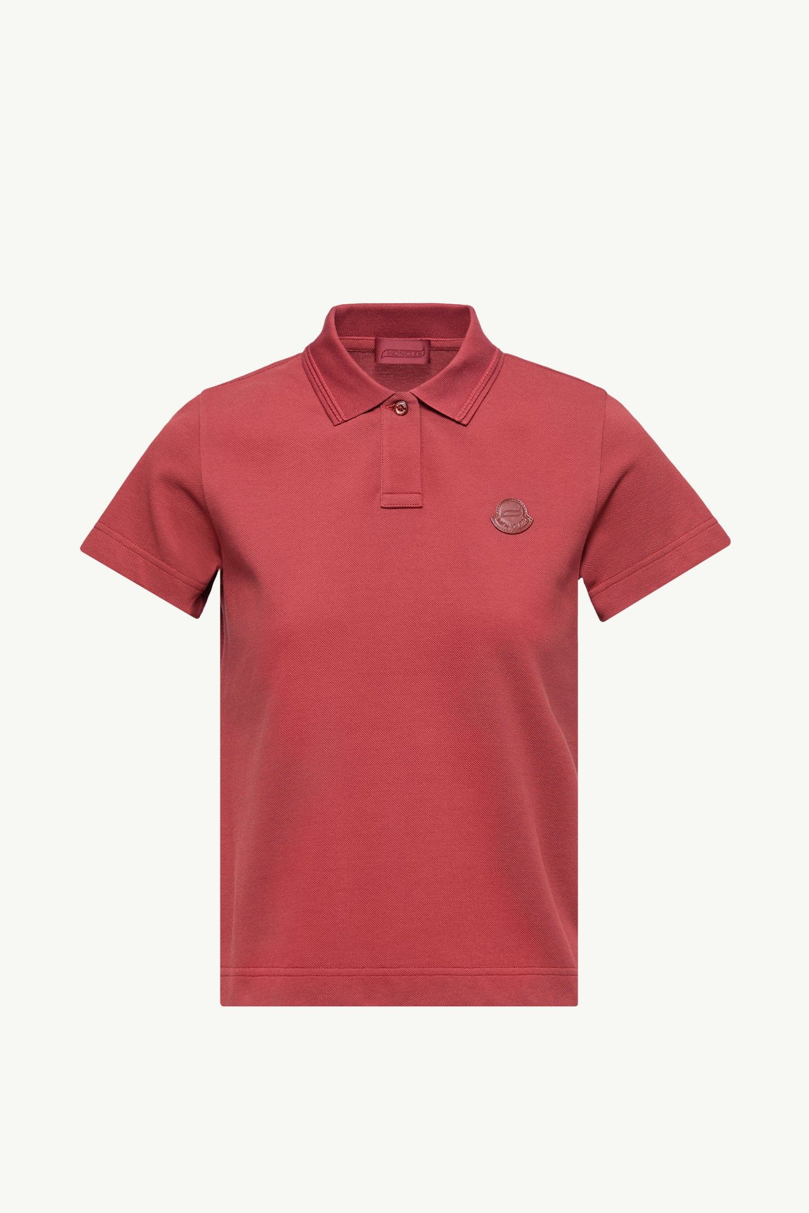 Moncler Logo Cotton Piquet Polo Shirt Dark Red Dark Red