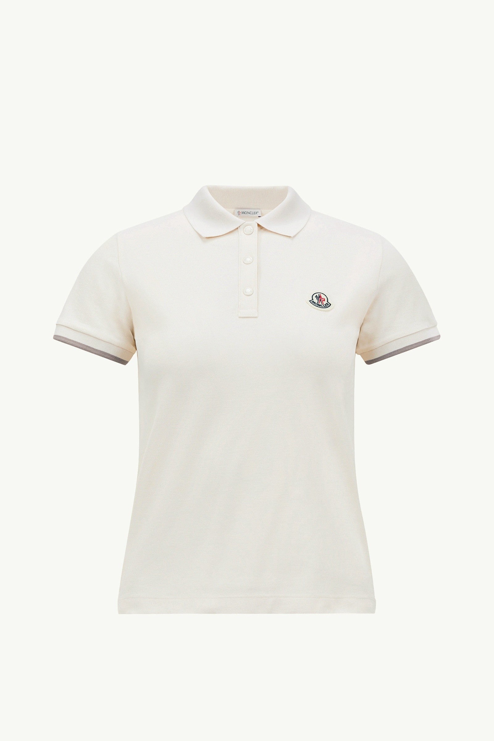 Moncler Logo Cotton Piquet Polo Shirt White White
