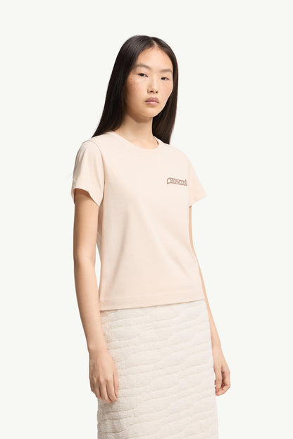 Moncler Logo Cotton T-Shirt Light Beige Light Beige