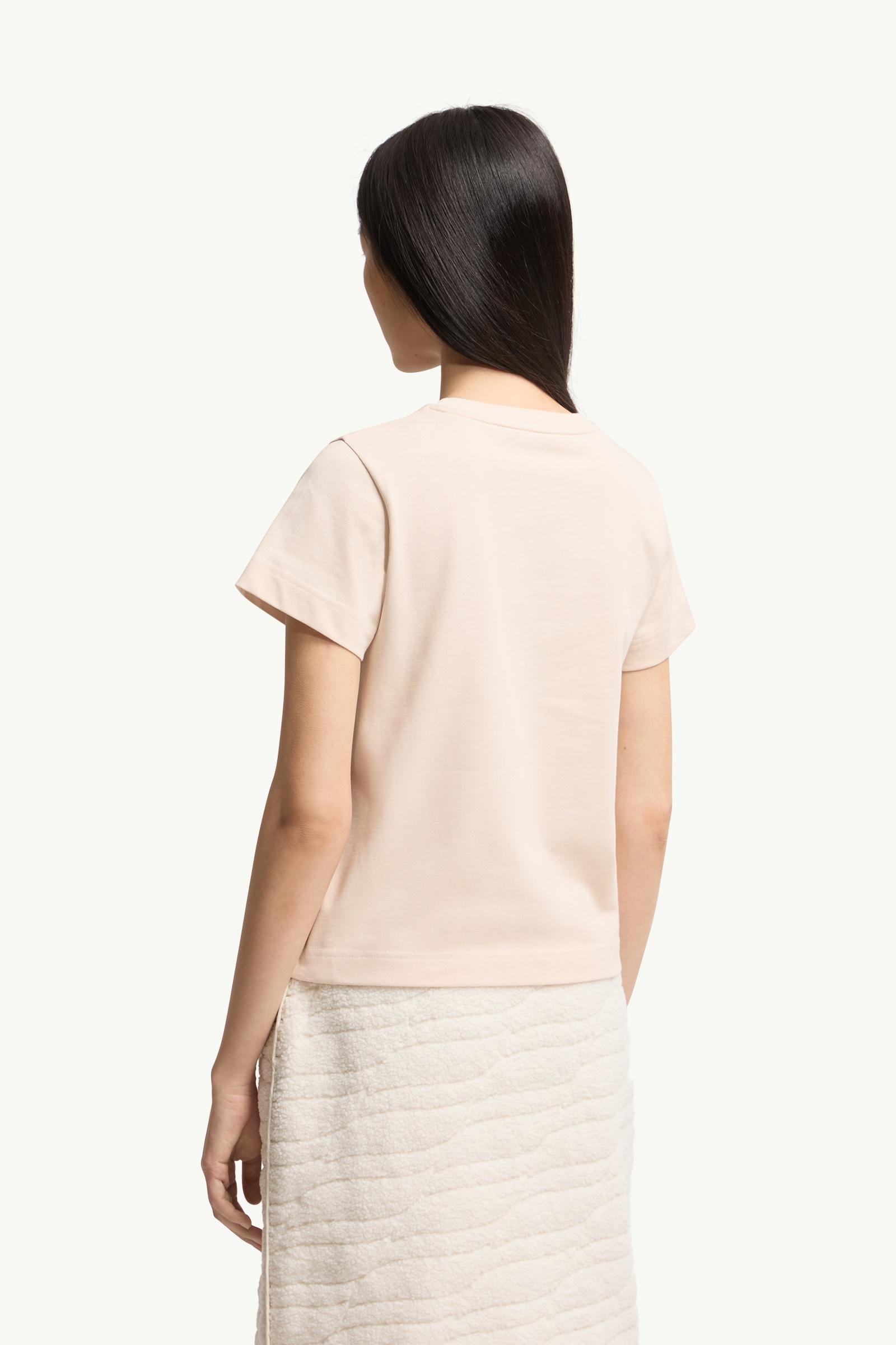 Moncler Logo Cotton T-Shirt Light Beige Light Beige