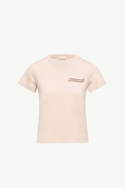 Moncler Logo Cotton T-Shirt Light Beige Light Beige