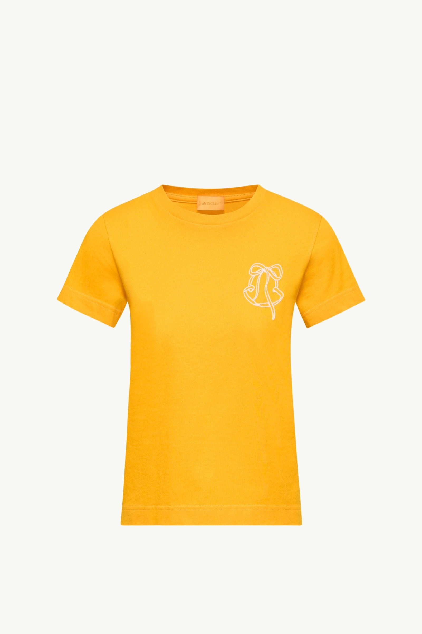 Moncler Embroidered Logo Cotton T-Shirt Yellow Yellow