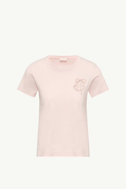 Moncler Embroidered Logo Cotton T-Shirt Light Pink Light Pink