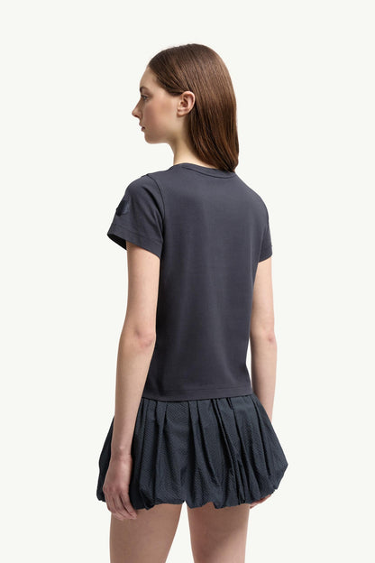 Moncler Embroidered Logo Cotton T-Shirt Night Blue Night Blue