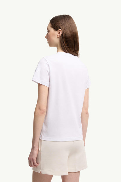 Moncler Ribbon Logo Cotton T-Shirt White White
