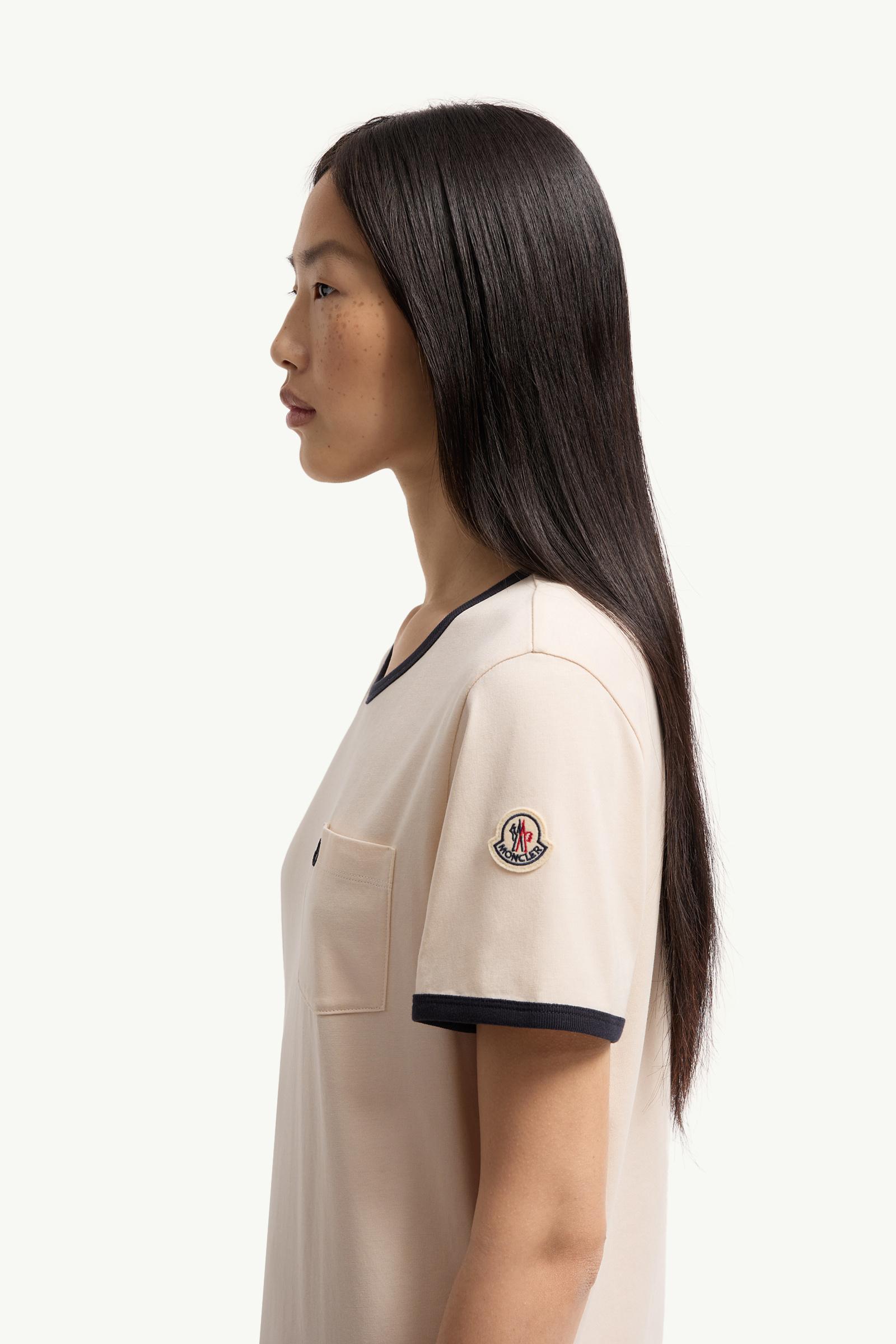 Moncler Embroidered Logo Cotton T-Shirt White White