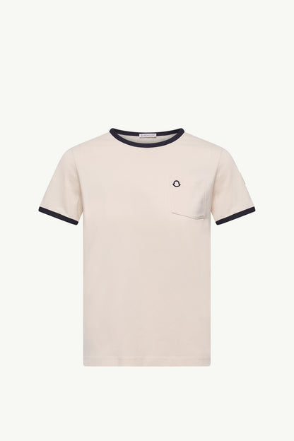 Moncler Embroidered Logo Cotton T-Shirt White White