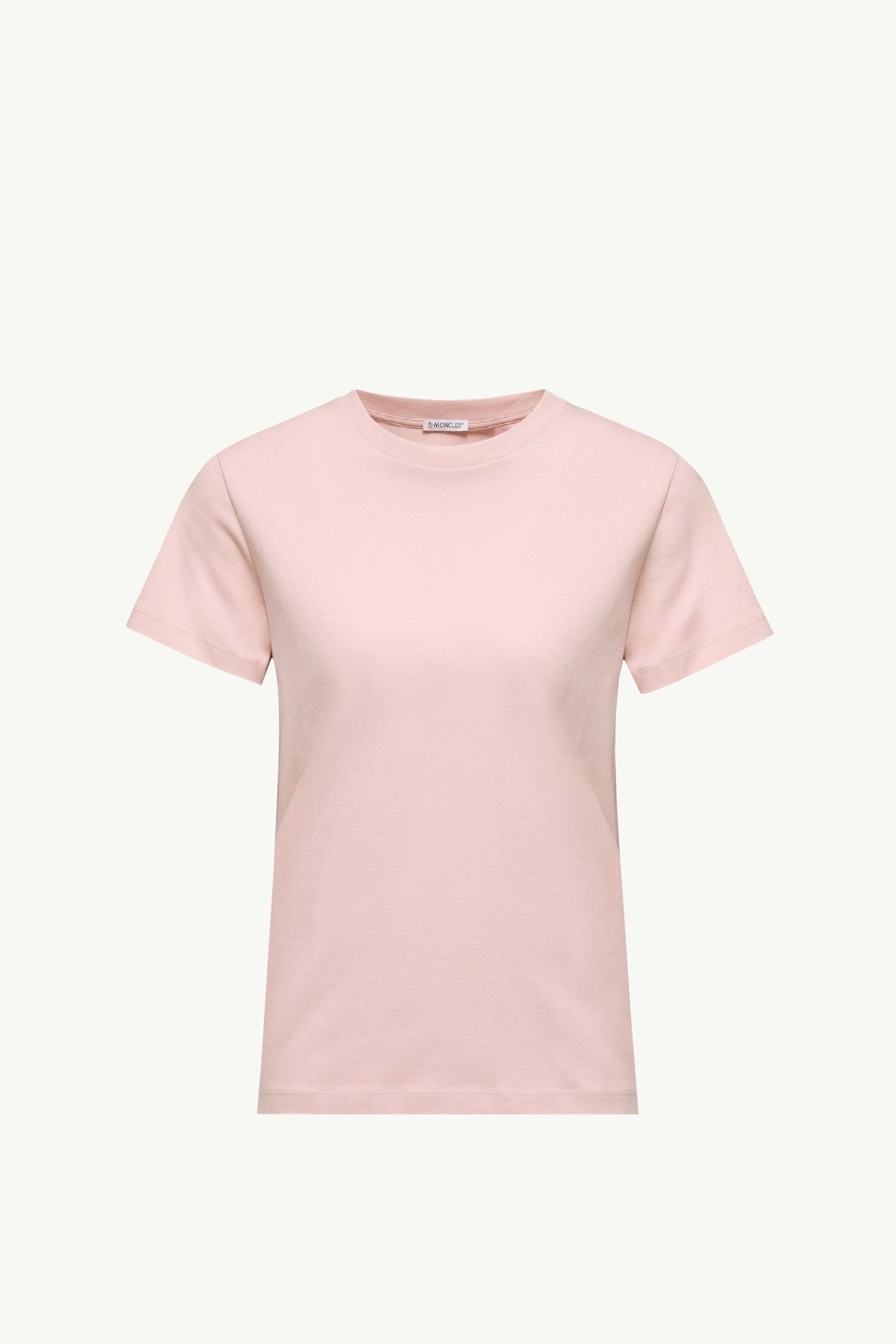 Moncler Embroidered Logo Cotton T-Shirt Pink Pink
