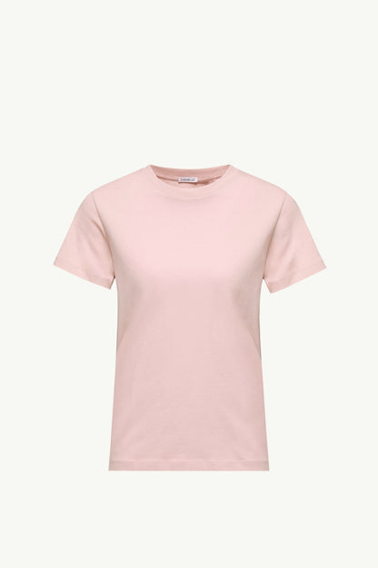 Moncler Embroidered Logo Cotton T-Shirt Pink Pink