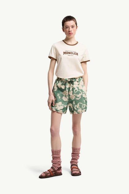 Moncler Flock Logo Jersey T-Shirt White Ivory White Ivory