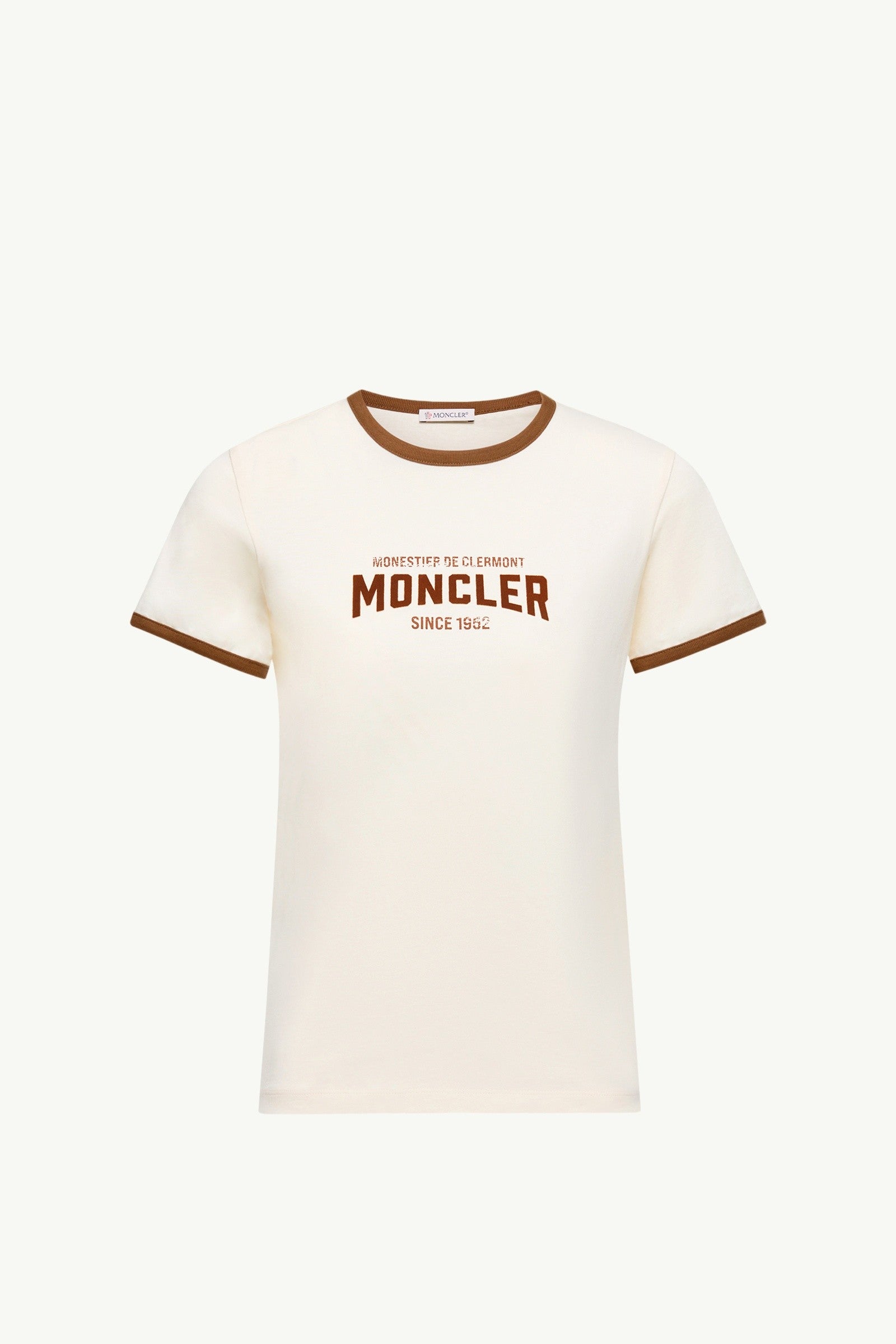 Moncler Flock Logo Jersey T-Shirt White Ivory White Ivory