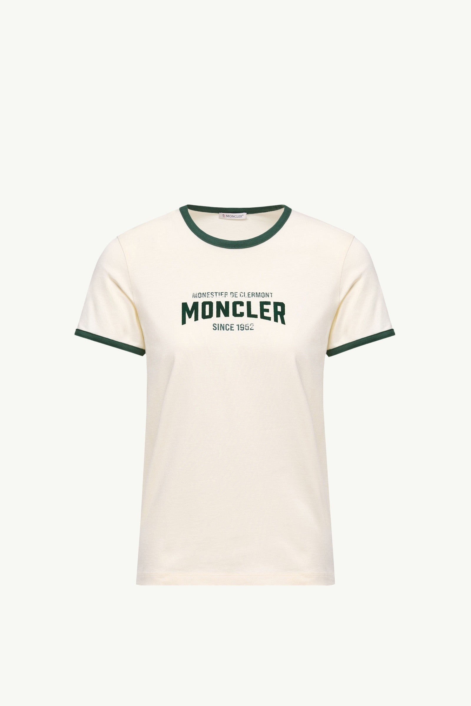 Moncler Flock Logo Jersey T-Shirt White Ivory White Ivory