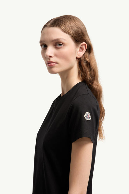 Moncler Logo Patch Cotton Jersey T-Shirt Black Black