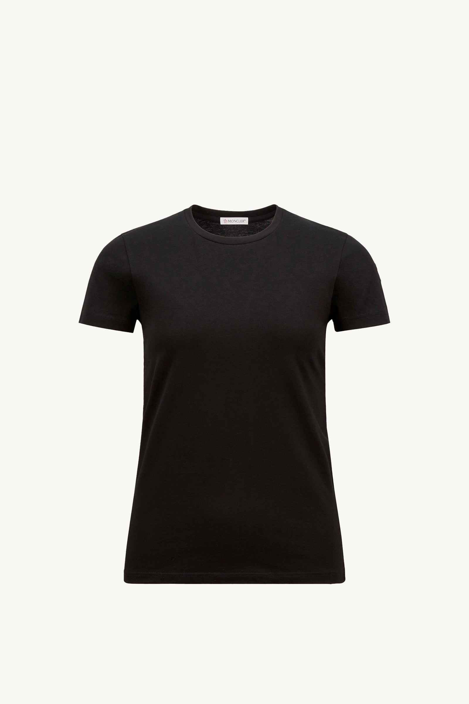 Moncler Logo Patch Cotton Jersey T-Shirt Black Black