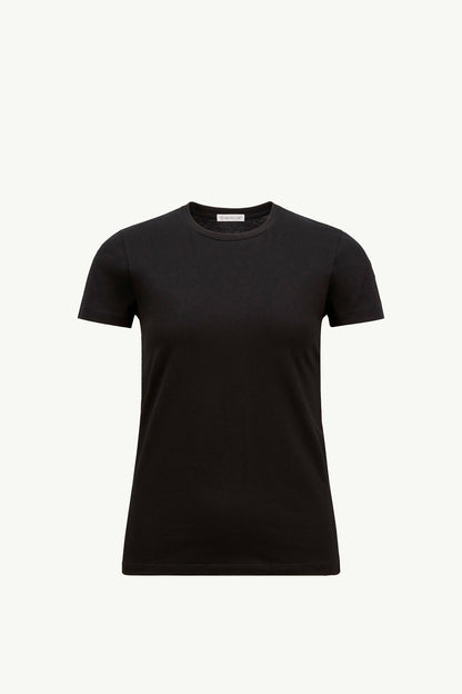 Moncler Logo Patch Cotton Jersey T-Shirt Black Black