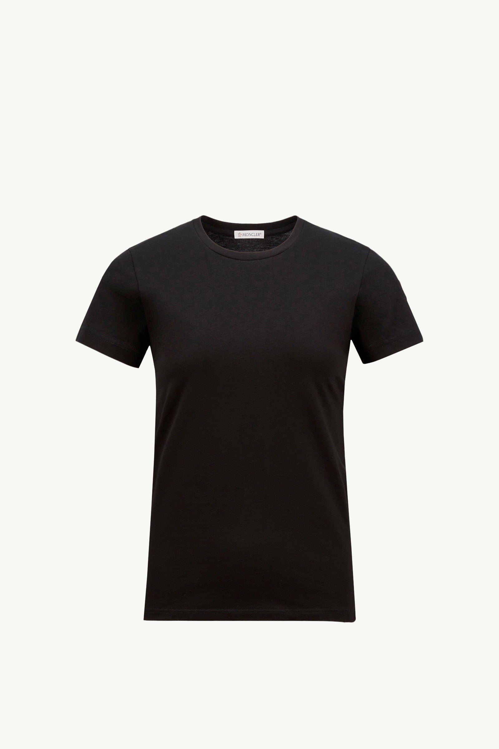 Moncler Logo Patch Cotton Jersey T-Shirt Black Black