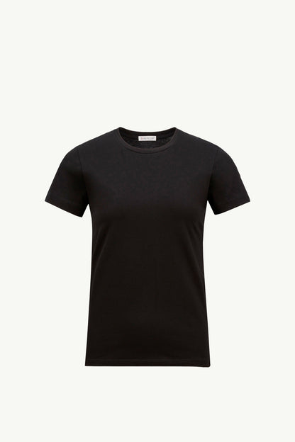 Moncler Logo Patch Cotton Jersey T-Shirt Black Black