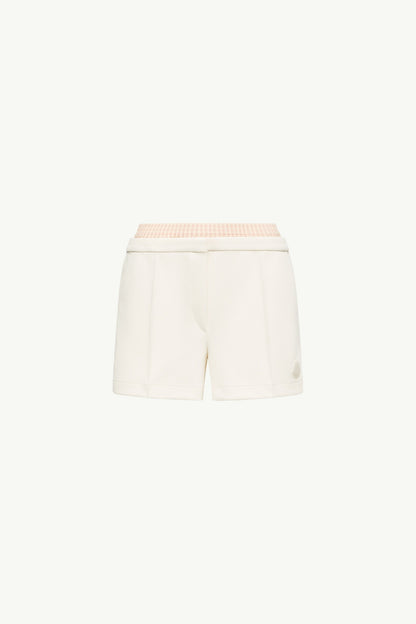 Moncler Layered-Effect Vichy Cotton Blend Shorts White White