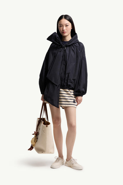 Moncler Striped Cotton Shorts White & Blue White & Blue