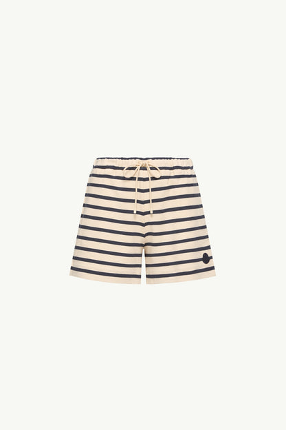 Moncler Striped Cotton Shorts White & Blue White & Blue
