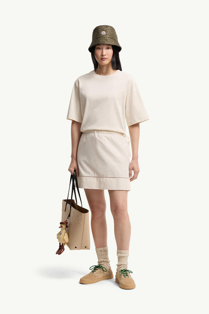 Moncler Cotton Blend Mini T-Shirt Dress White Ivory White Ivory